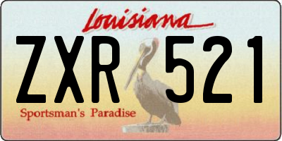 LA license plate ZXR521
