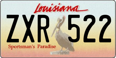 LA license plate ZXR522