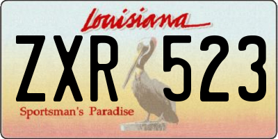 LA license plate ZXR523