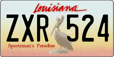 LA license plate ZXR524