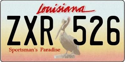 LA license plate ZXR526