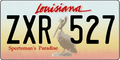 LA license plate ZXR527