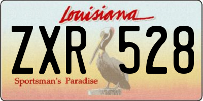 LA license plate ZXR528