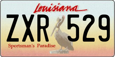 LA license plate ZXR529