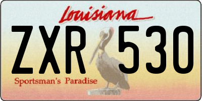 LA license plate ZXR530