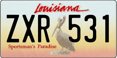 LA license plate ZXR531