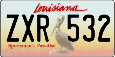 LA license plate ZXR532