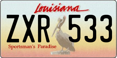 LA license plate ZXR533