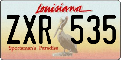 LA license plate ZXR535