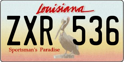 LA license plate ZXR536