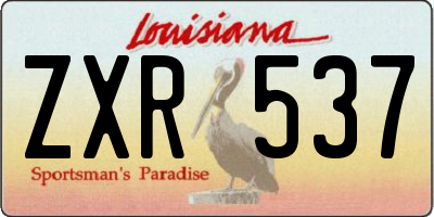 LA license plate ZXR537
