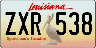 LA license plate ZXR538