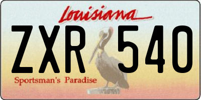 LA license plate ZXR540