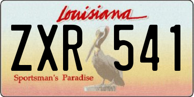 LA license plate ZXR541