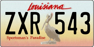LA license plate ZXR543