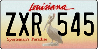 LA license plate ZXR545