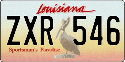 LA license plate ZXR546