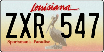 LA license plate ZXR547