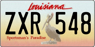 LA license plate ZXR548