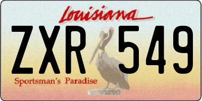 LA license plate ZXR549