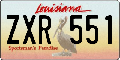 LA license plate ZXR551