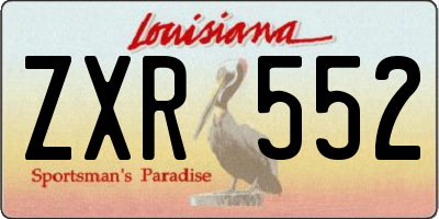 LA license plate ZXR552