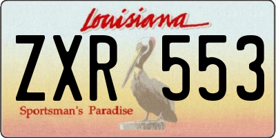 LA license plate ZXR553