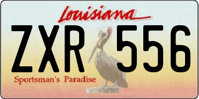 LA license plate ZXR556