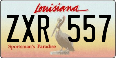 LA license plate ZXR557
