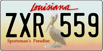 LA license plate ZXR559