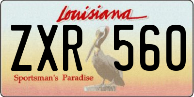 LA license plate ZXR560