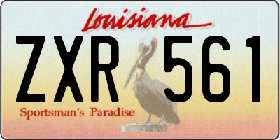 LA license plate ZXR561