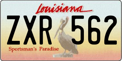 LA license plate ZXR562