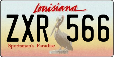 LA license plate ZXR566