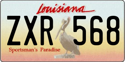 LA license plate ZXR568