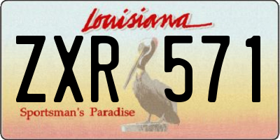 LA license plate ZXR571