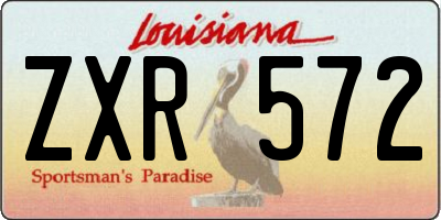 LA license plate ZXR572