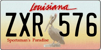 LA license plate ZXR576