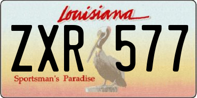 LA license plate ZXR577