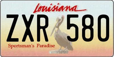 LA license plate ZXR580