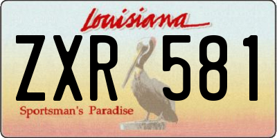 LA license plate ZXR581
