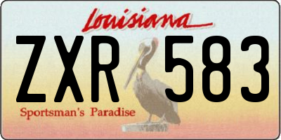 LA license plate ZXR583