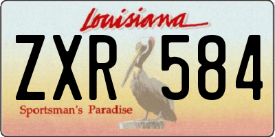 LA license plate ZXR584