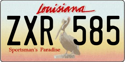 LA license plate ZXR585