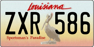 LA license plate ZXR586