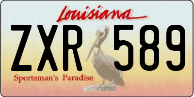 LA license plate ZXR589