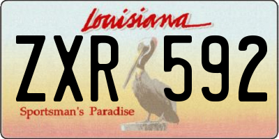 LA license plate ZXR592