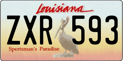 LA license plate ZXR593