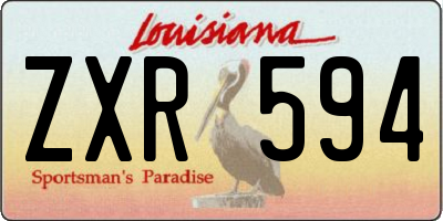 LA license plate ZXR594