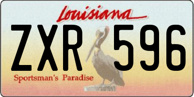 LA license plate ZXR596